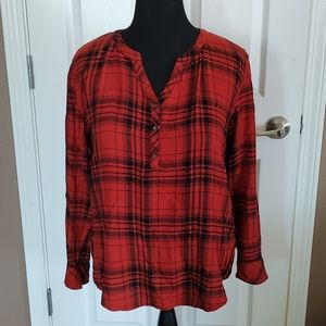 Universal thread plaid long sleeve shirt
